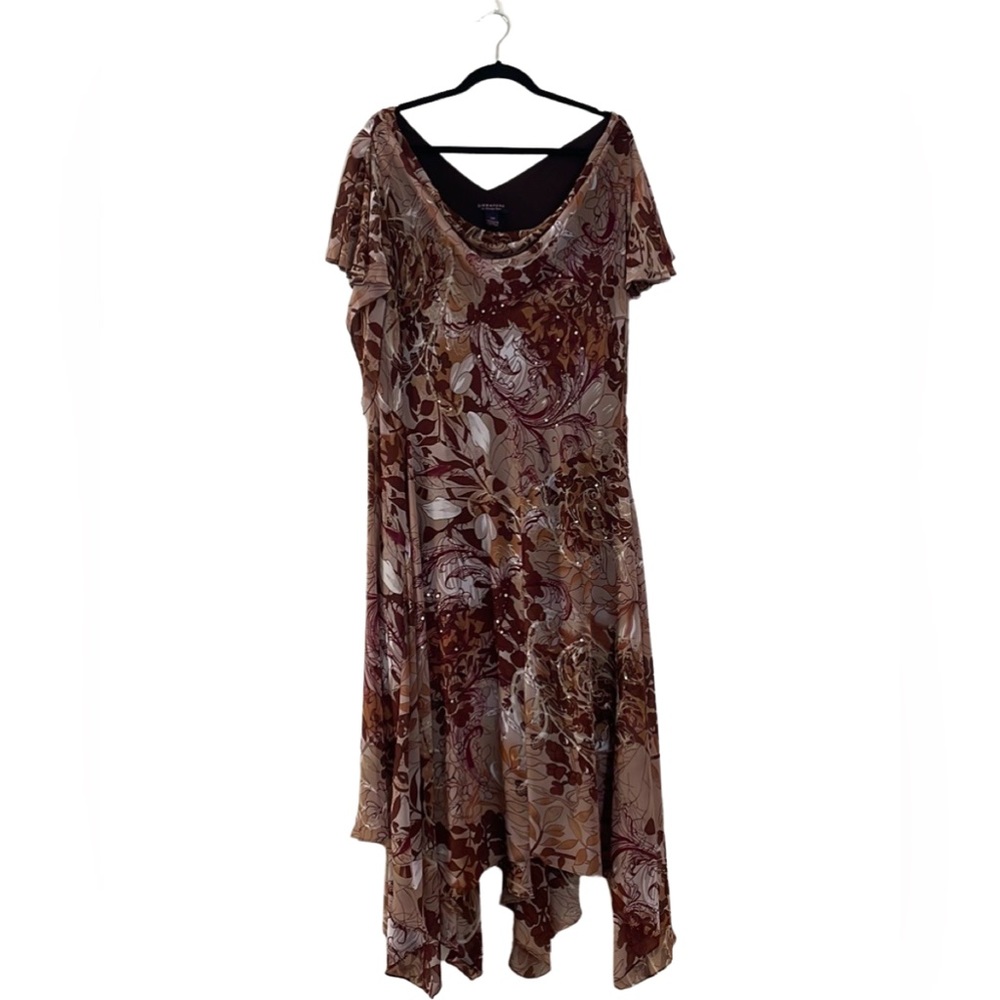 Signature by Robbie Bee - Brown/Tan Tinker Bell Sequence Dress- 20W